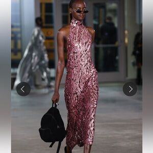 NWT LAPOINTE
Sequin Halter Midi Open Back Dress